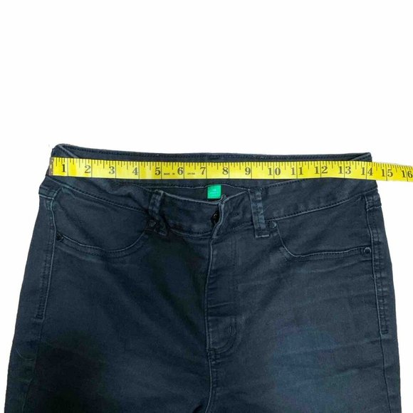 Dip Women's Slim Skinny Jeans Black Pockets Dark Wash Mid Rise Denim 12 - Picture 4 of 7